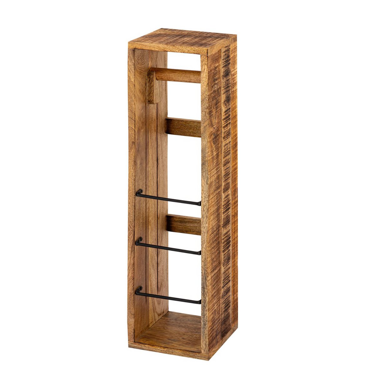Toilettenpapierhalter - Holz - 17x17 H 65 cm - quadratisch Mangoholz