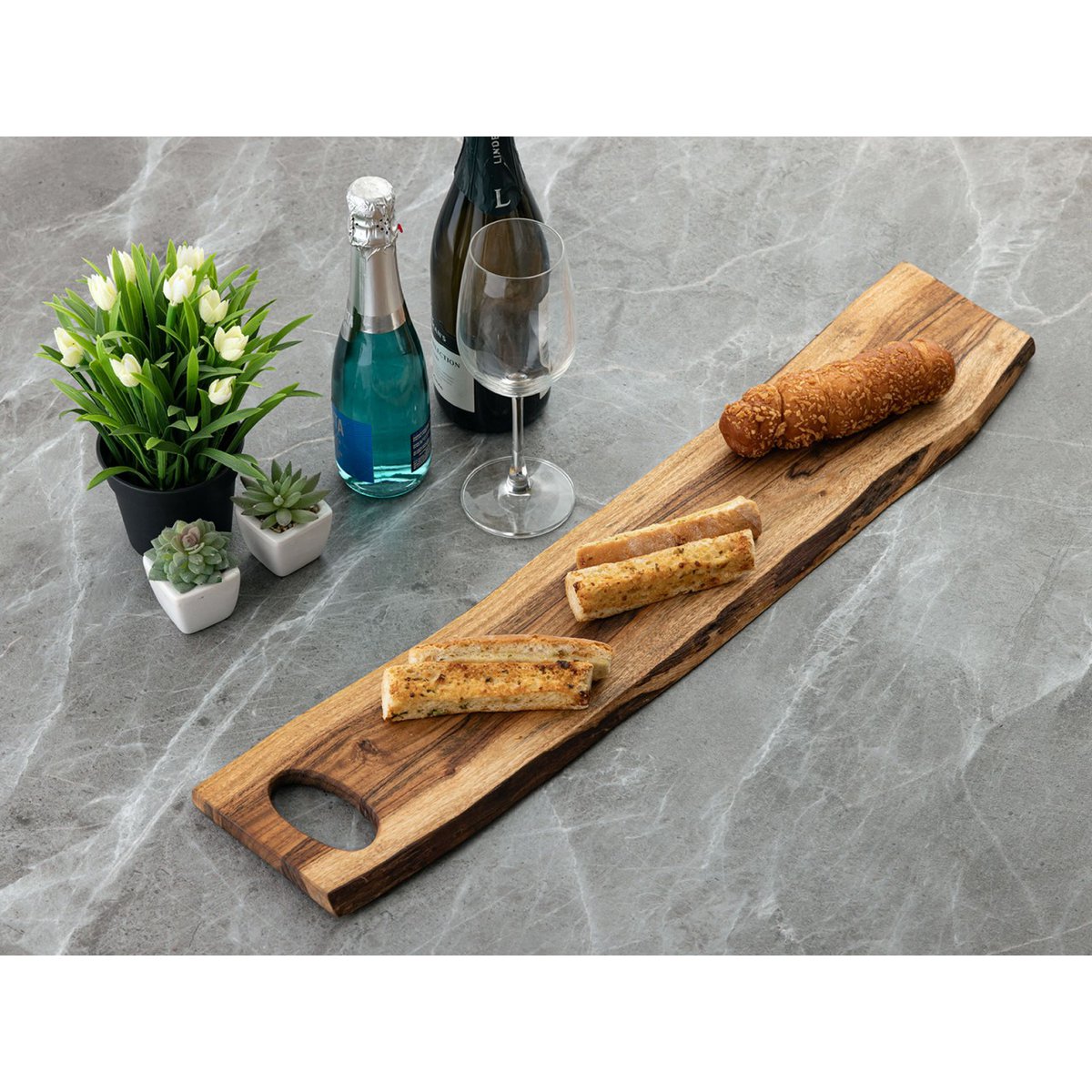 Holzbrett Servierbrett Dekotablett - Thor - 70x15cm - Akazie massiv