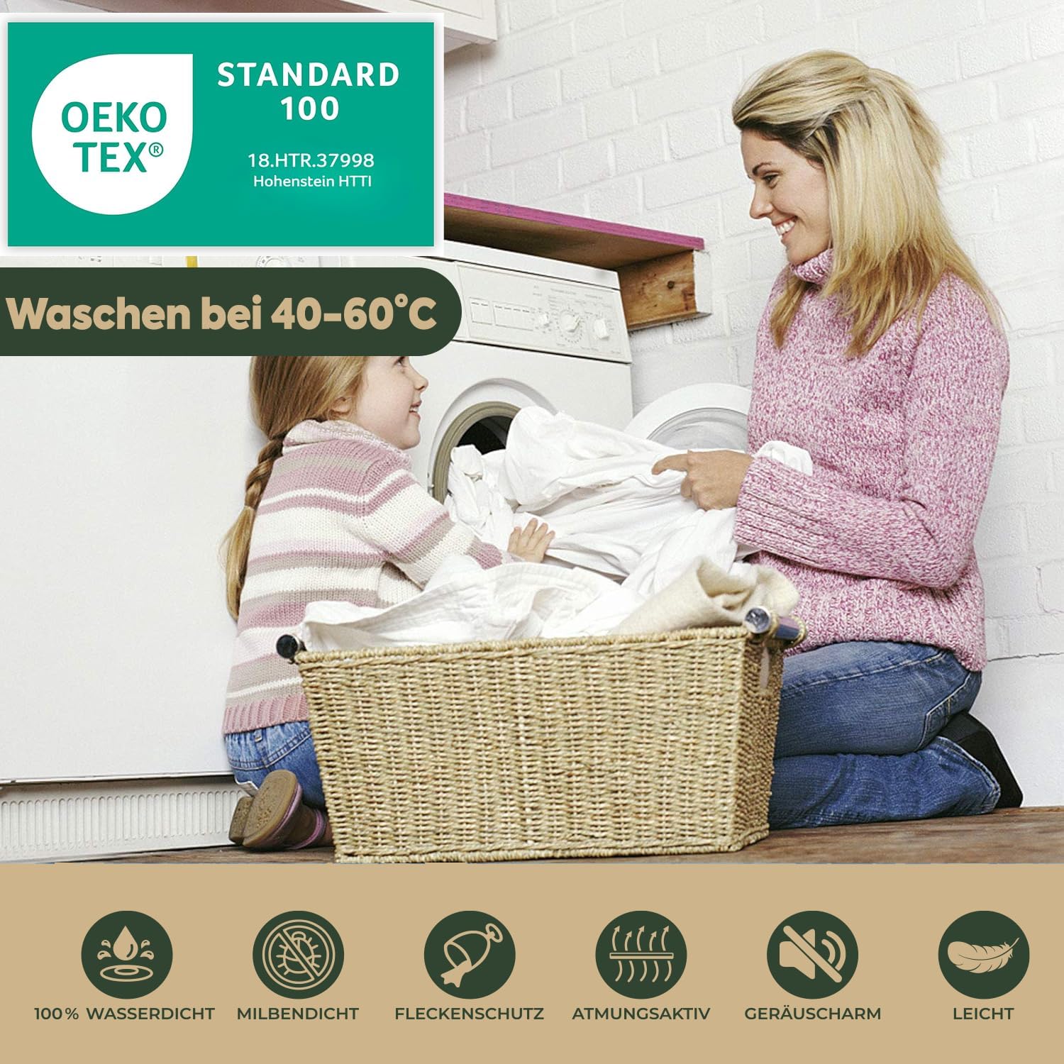 Sloomo Matratzenschoner 180x200 cm – Wasserdicht, Milbendicht & OEKO-TEX Zertifiziert