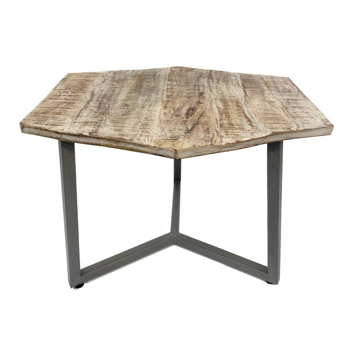 Beistelltisch - 56 x 47 cm - nachhaltig Wohnzimmer Tisch - Couchtisch - Nizza - Metall-Gestell