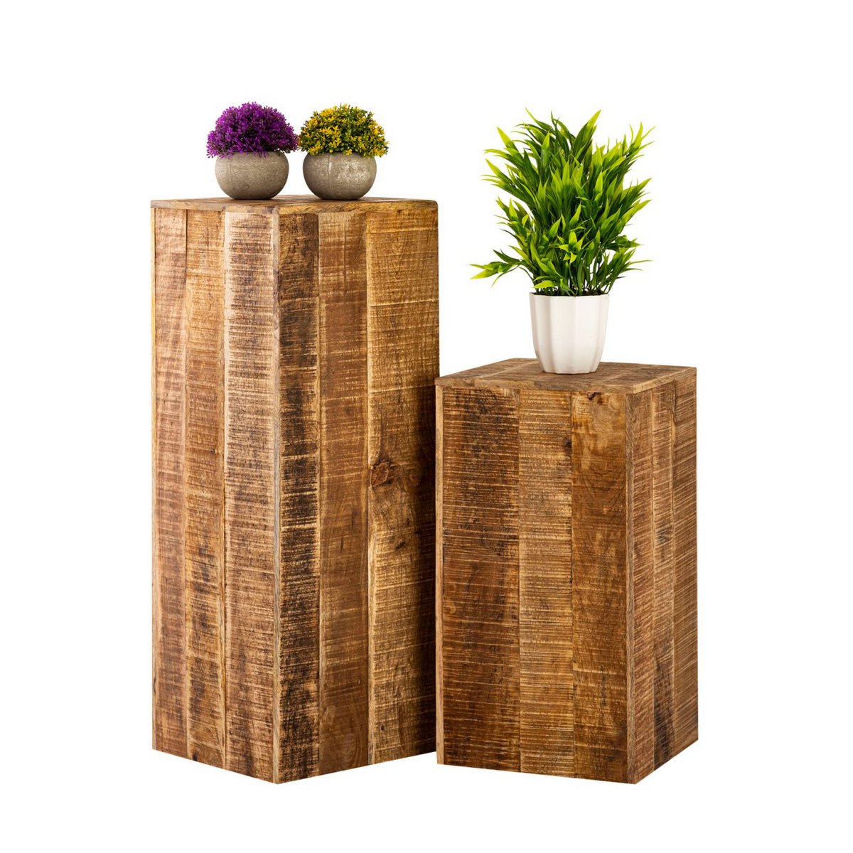Blumensäule - 27x27 H50 o. 73cm - Pflanzenständer - Mangoholz