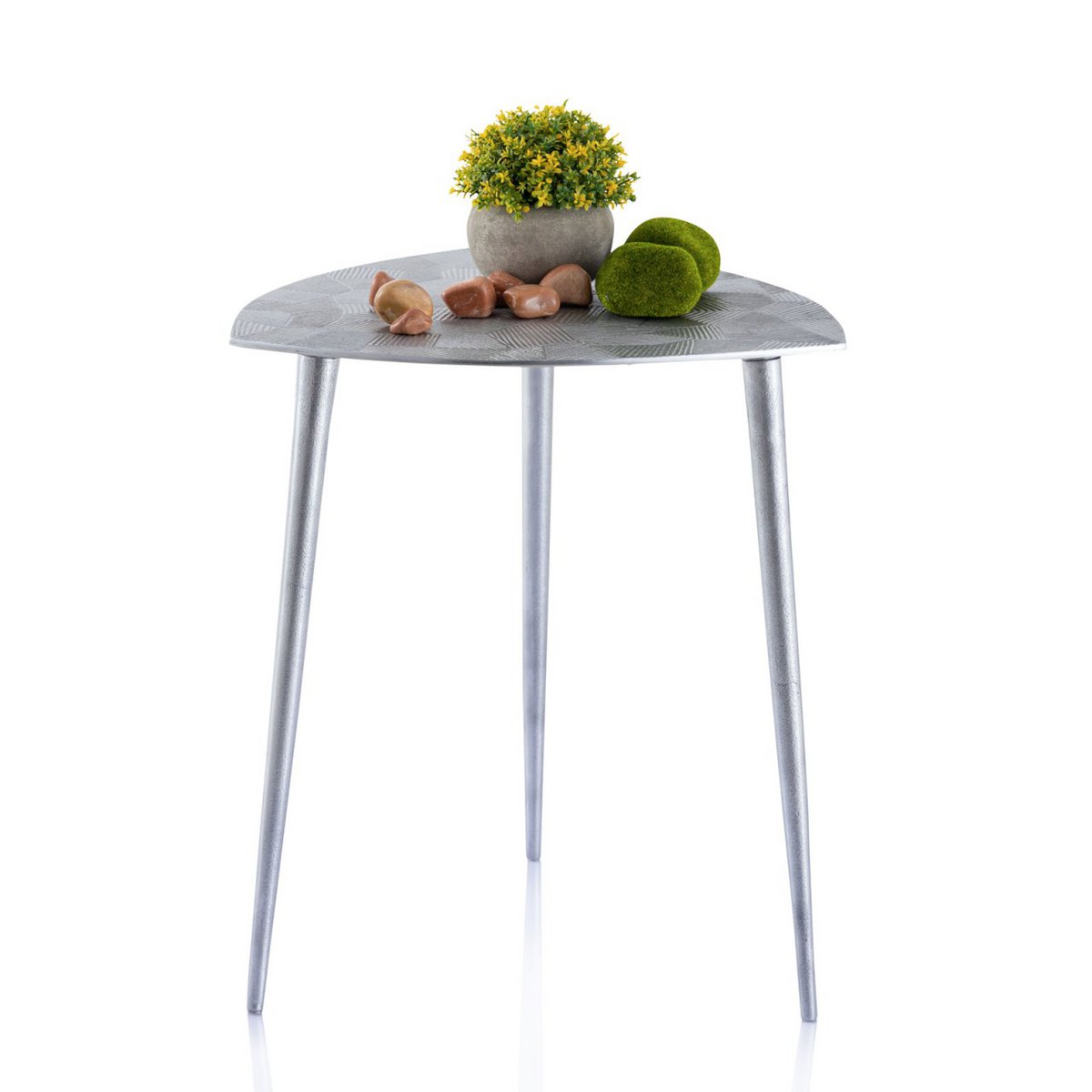 Beistelltisch - Metall Dekotisch - Alster - 40x45x40 cm dreieckig - Aluminium -