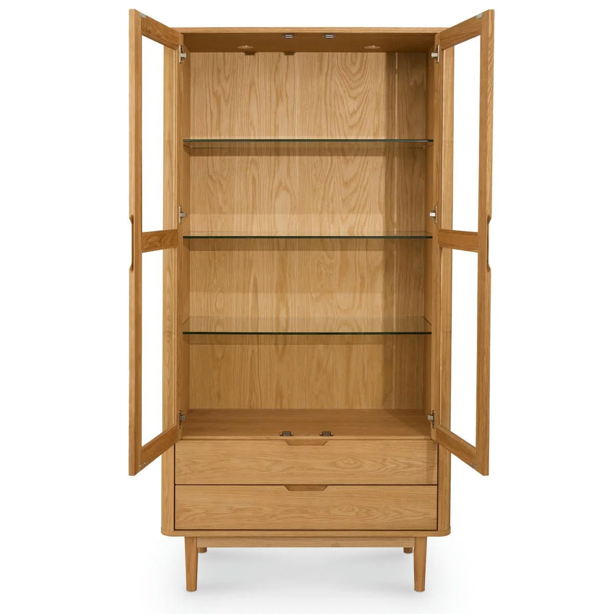 Furnhouse Nyborg Vitrine mit LED-Beleuchtung - 100 cm breit - Wildeiche Natur