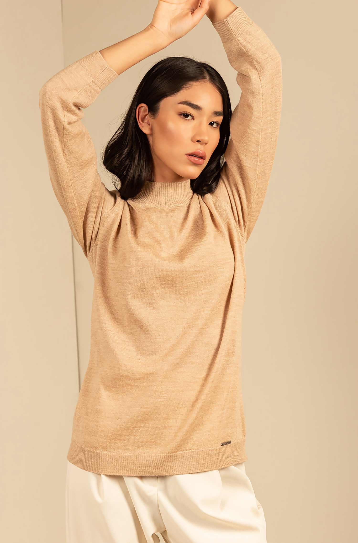 KUNA - Alpaka Damen Pullover Turtleneck - Anahi – 100 % Baby‑Alpaka