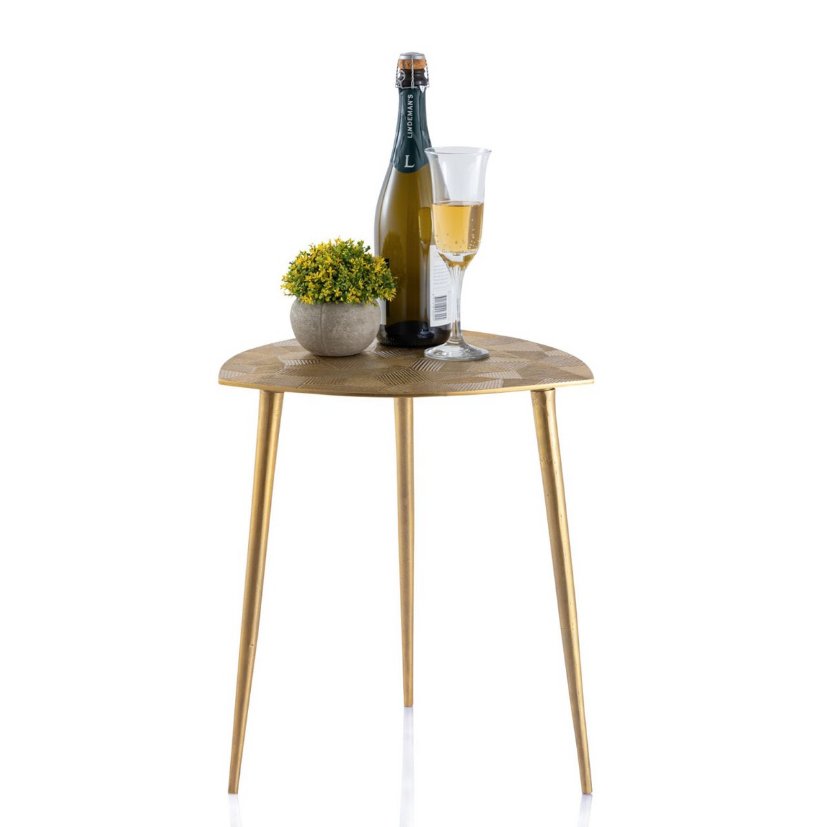 Beistelltisch - Metall Dekotisch - Alster - 40x45x40 cm dreieckig - Aluminium -