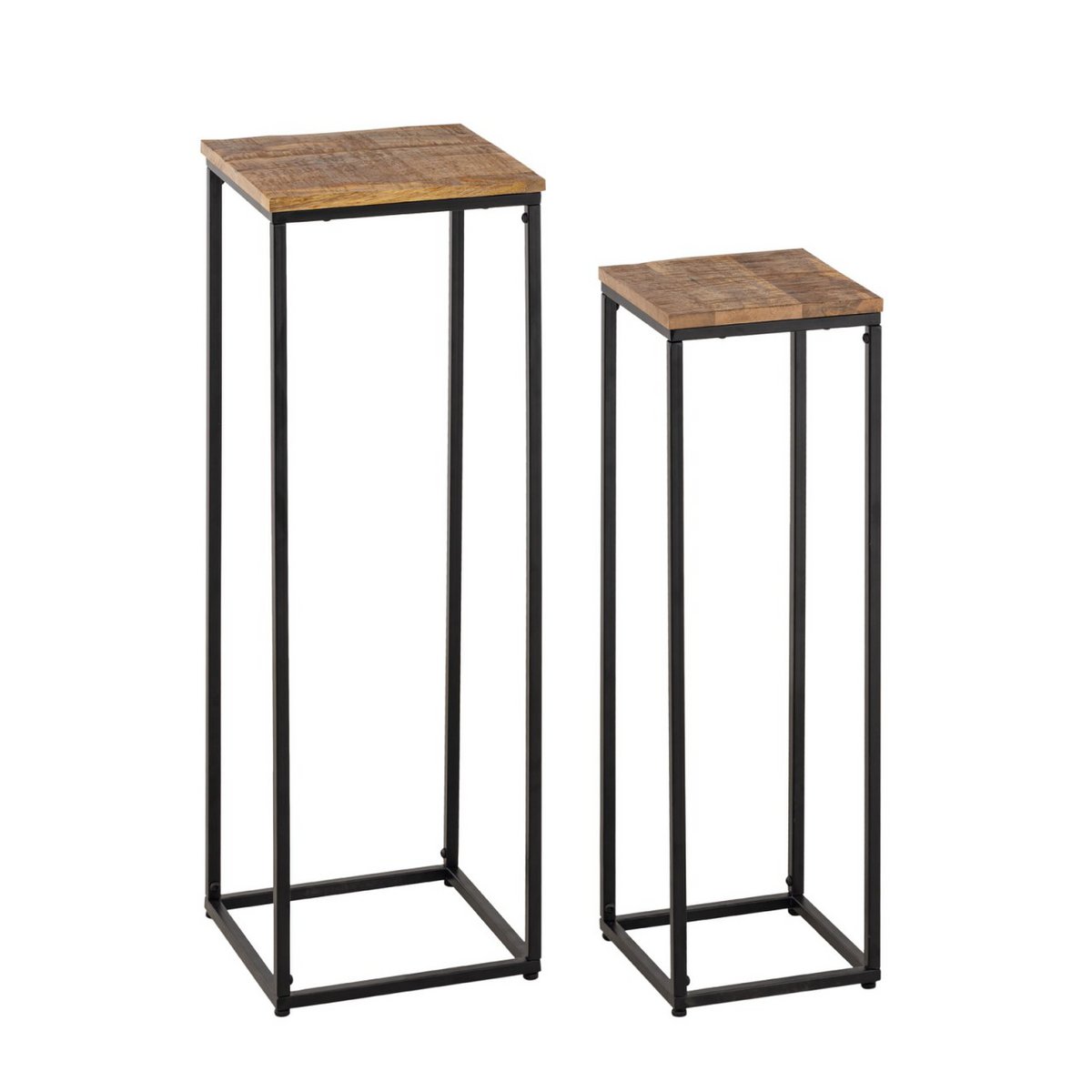 Blumensäulen Set - 25 x 20 x 78 u. 67 cm - Blumen Hocker Pflanzenständer quadratisch