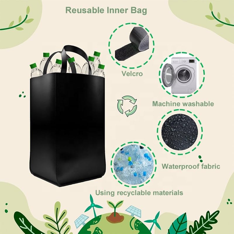 Sloomo 100L Pfandflaschen Sammelbehälter Mehrweg-Flaschensammler mit Deckel