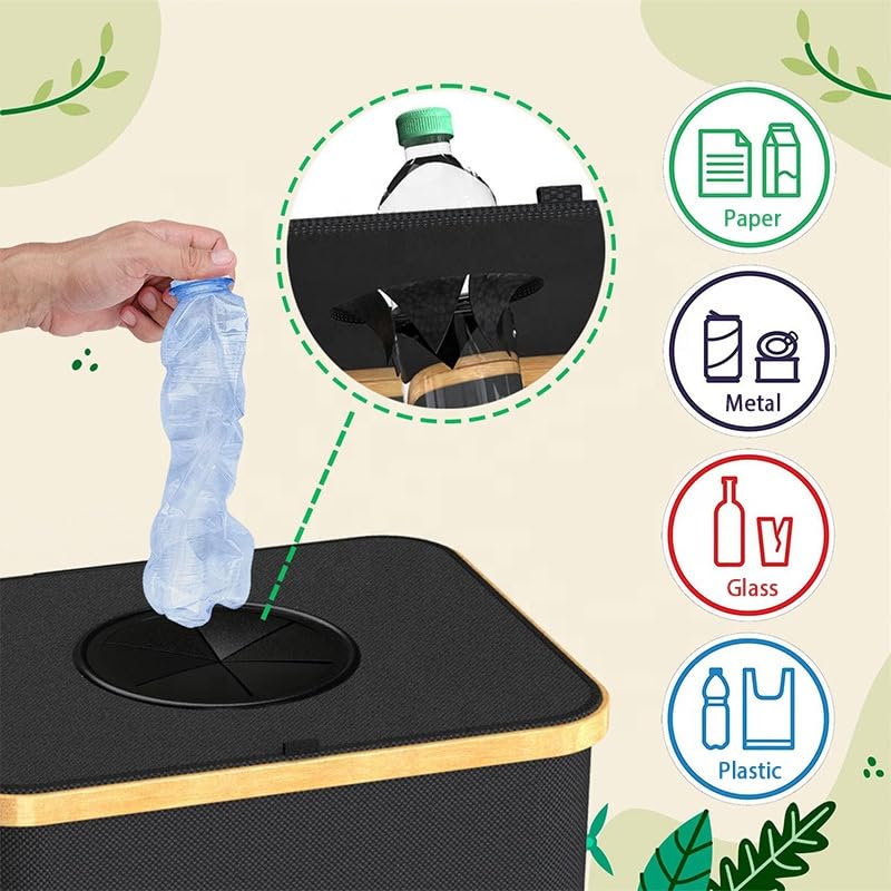 Sloomo 100L Pfandflaschen Sammelbehälter Mehrweg-Flaschensammler mit Deckel