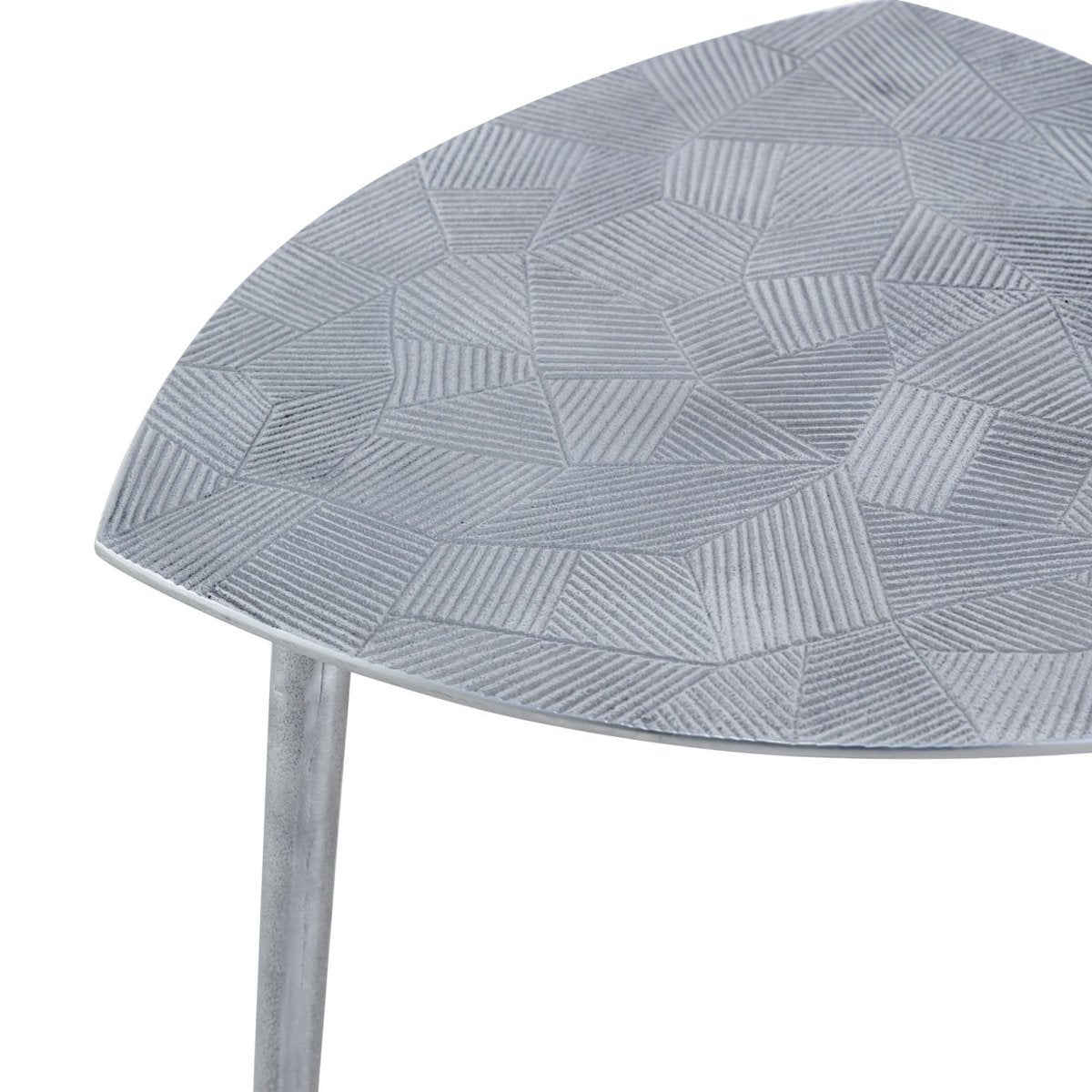 Beistelltisch - Metall Dekotisch - Alster - 40x45x40 cm dreieckig - Aluminium -