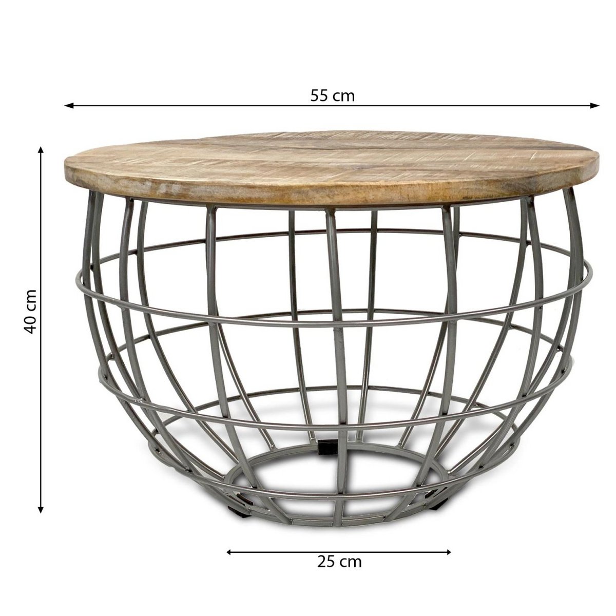 Beistelltisch - nachhaltig Couchtisch Wohnzimmer-Tisch - rund - Lexington - ø 55 cm