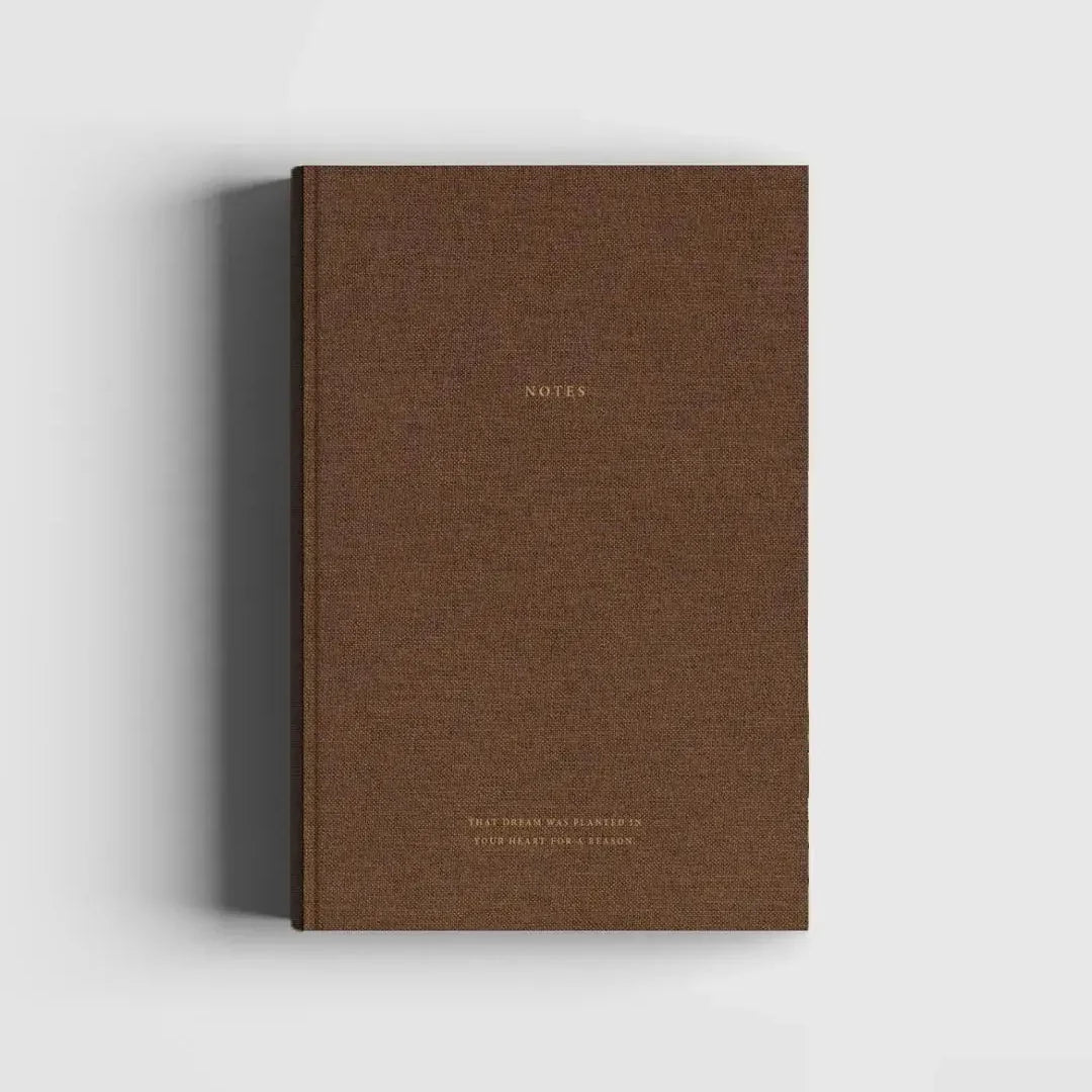 Notizbuch -  aus braunem Leinen und Gold